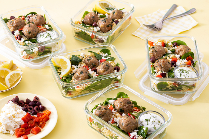 Image of Greek Turkey Meatballs with Lemony Orzo
