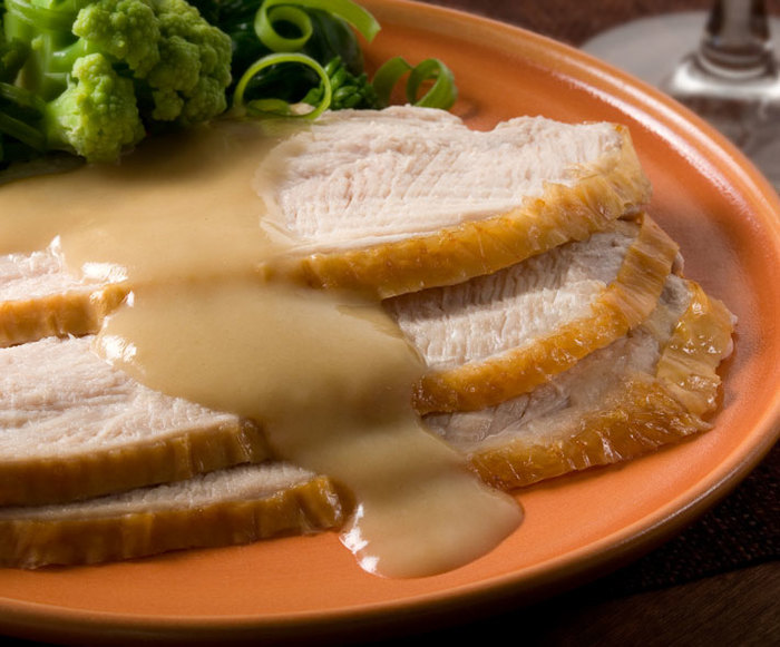 Image of Turkey with Lemon-Onion Gravy