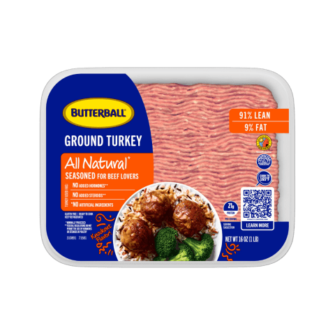 Fresh Seasoned All Natural* Ground Turkey 91/9