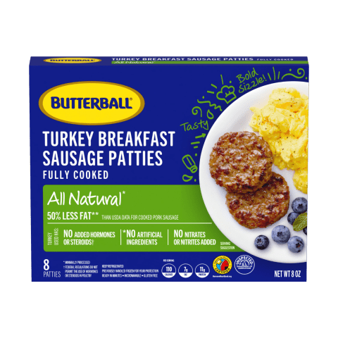 Butterball Frozen Fully Cooked Turkey Breakfast Sausage Patties
