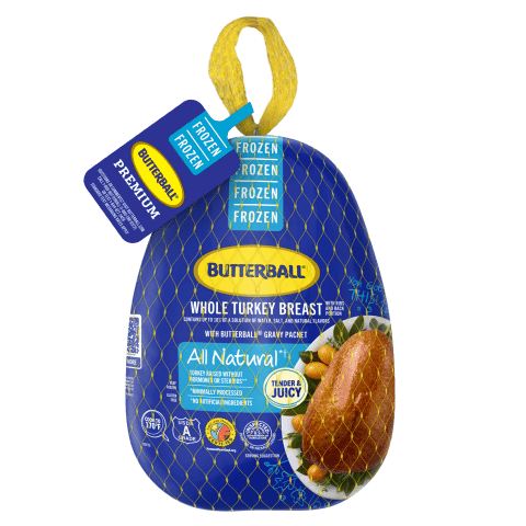 BB Frozen Bone-In Turkey Breast in 10x17 bag, tender and flavorful, perfect for roasting or baking.