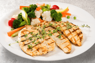 Grilled Turkey With Steamed Veggies