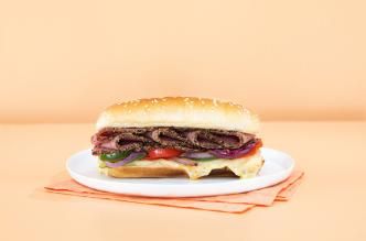 Image of Turkey Pastrami Cheesesteak Sandwiches