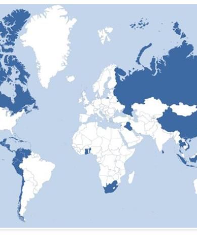 Map of the globe