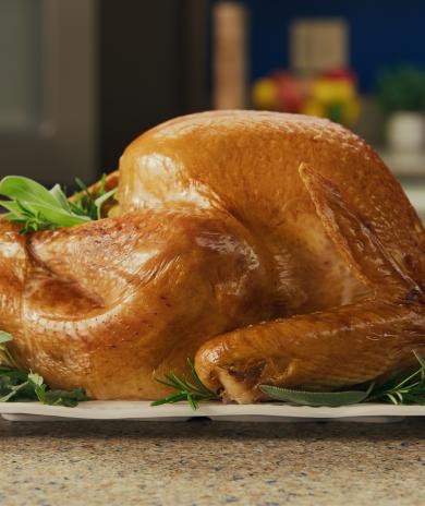 Cooked turkey on a platter