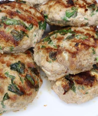 Image of Spinach & Feta Turkey Burgers.