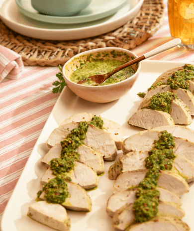 Grilled Turkey Breast Tenderloin with Chimichurri Sauce