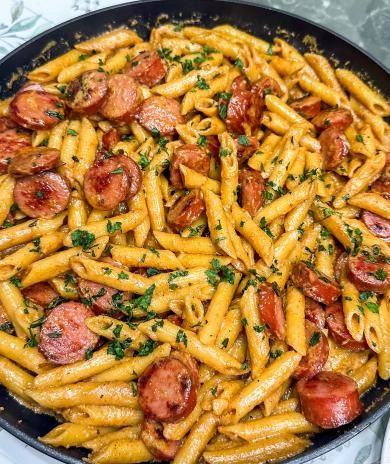 Smoked Sausage Cajun Alfredo Pasta