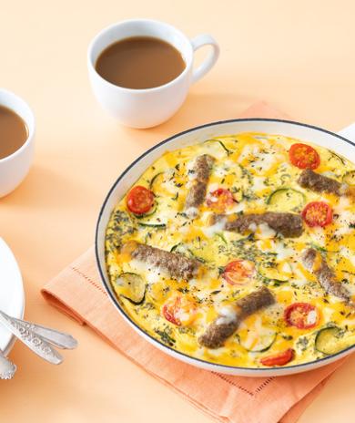 Image of Easy Skillet Sausage and Egg Bake with Sausage Links