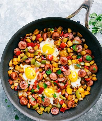 Image of One Skillet Sausage and Veggie Hash