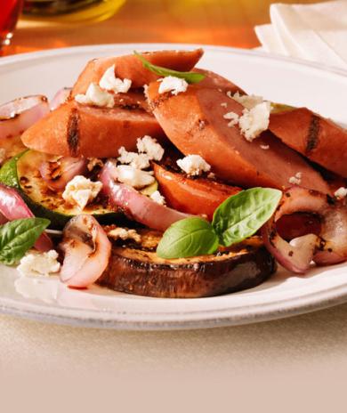 Image of Smoked Sausage with Mediterranean-Style Vegetables