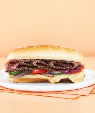 Image of Turkey Pastrami Cheesesteak Sandwiches