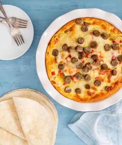 Image of Turkey Sausage Tortilla Breakfast Bake