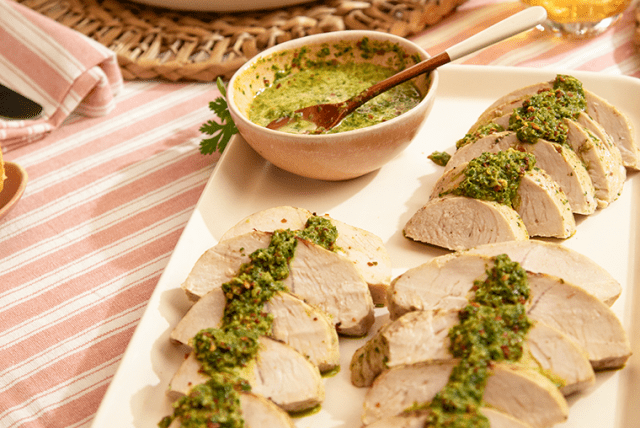 Grilled Turkey Breast Tenderloin with Chimichurri Sauce