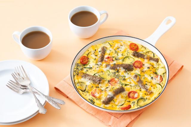 Image of Easy Skillet Sausage and Egg Bake with Sausage Links