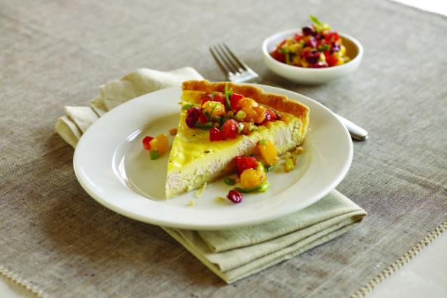 Image of El Paso Turkey Quiche with Mango Dried Cranberry Tomato Salsa