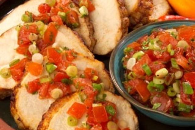 Image of Grilled Turkey with Cilantro Salsa