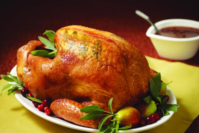 Image of Maple-Basted Roast Turkey with Cranberry Pan Gravy